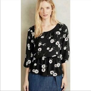 Anthropologie Deletta Wish Bloomed Dandelion Top